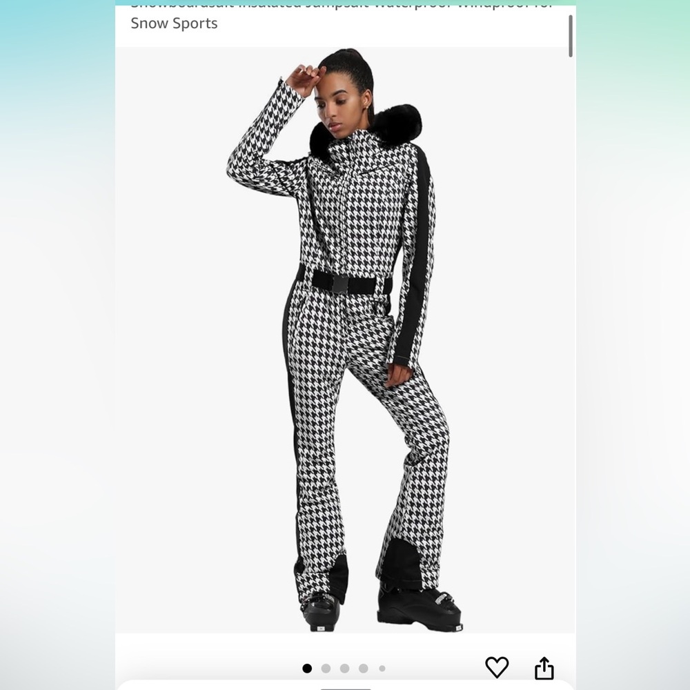 GSOU Houndstooth water resistant snowsuit